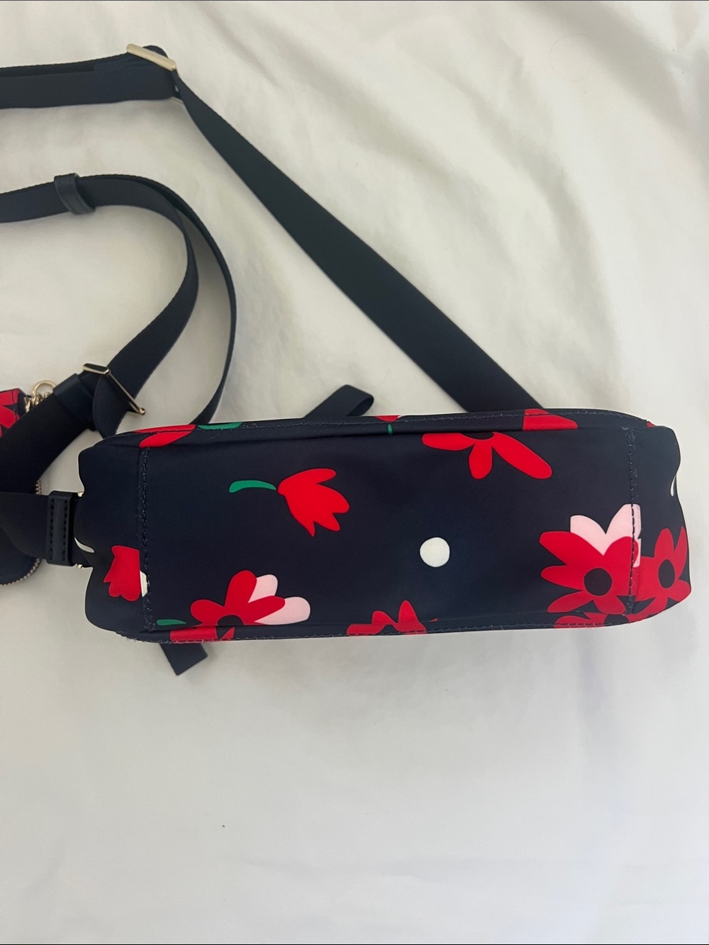 kate spade Chelsea Navy Floral Crossbody with Red and pink Accents - Picture 6 of 14